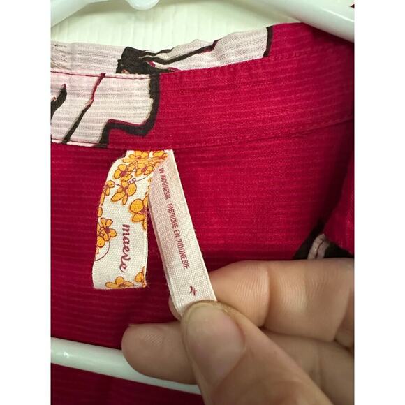 Maeve by Anthropologie Women's Red Floral Print Dagmar collared Dress Size 4 - Picture 6 of 11